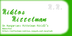miklos mittelman business card